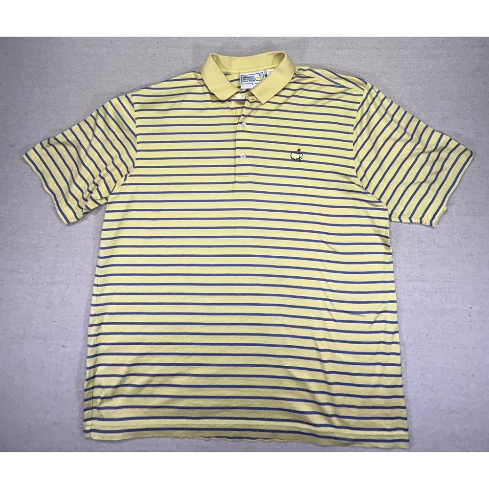 Masters Men's Large Yellow Golf Polo Mercerized Augusta National Golf Shop Shirt